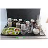 Image 1 : (2) Serving Trays, ( (16) Mugs, (4) Glasses and (2) Cookie Jars