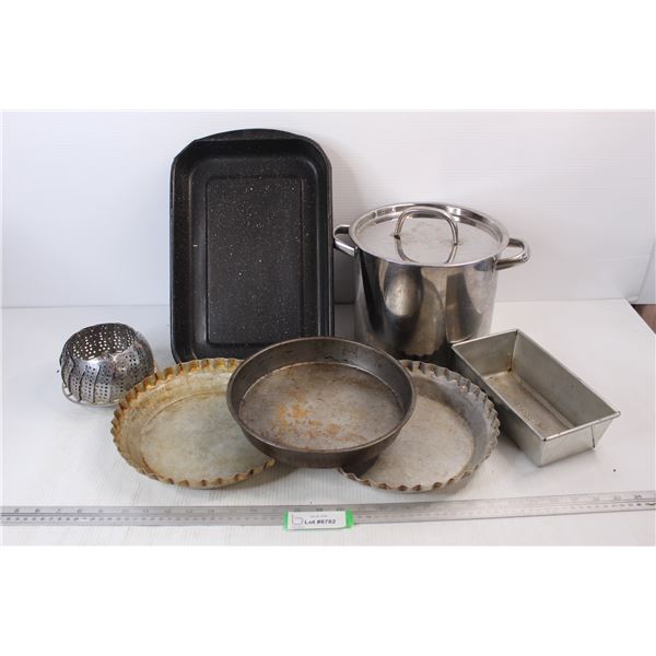 Eckoloy Loaf Pan, Wear Ever Aluminum Baking Pans, Unmarked Stew Pot, Misc.