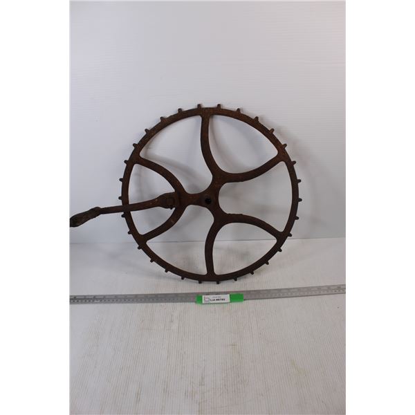Antique Cast iron Wheel w/ Handle