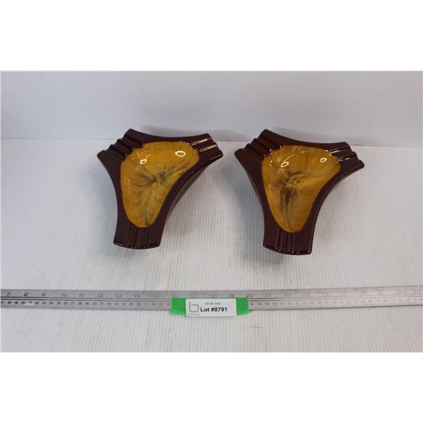 (2) Vintage Blue Mountain Pottery Style Ashtrays
