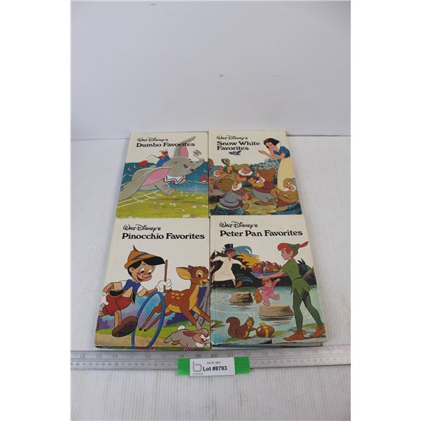 (4) Vintage Walt Disney Story Books, Dumbo, Snow White, Peter Pan, Pinocchio