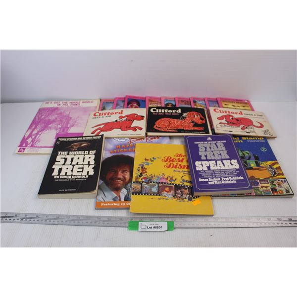 (18) Various Books, Clifford The Big Red Dog, The Adventures Of Barbie, Misc.