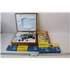 Image 1 : Tasco Deluxe High Quality Microscope, w/ (7) Boxes Of Prepared Slides, Misc.