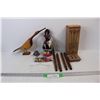 Image 1 : French Ornamental Doll, Carved Wooden Sandpiper, Hambrights Original Nut Cracker w/ Box, Misc.