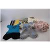 Image 2 : (4) Vintage Tea towels/ Tablecloths, Ball Of Yarn, (2) Top And Bottom Sets Of Baby Clothes