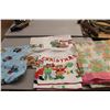 Image 1 : Christmas Tablecloth, (3) bed Sheets/ Blankets, Mickey Mouse, Bernstein Bears, Misc.
