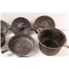 Image 4 : Vintage Cast Iron Pots & Pans w/ Wooden Handles - Some Wear