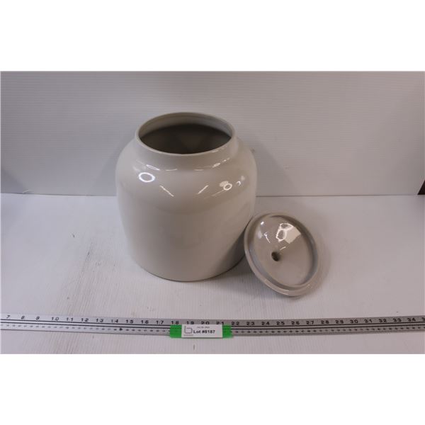 Enameled Cookie Jar w/ Lid