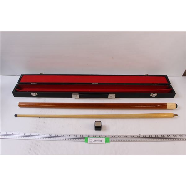 Pool Cue in Case - 58" Long