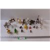 Image 1 : (18) Kids Animals Figurines: Dinosaurs, Lion, Unicorns, Moose (Missing Foot), Cougar, Misc.
