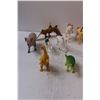 Image 2 : (18) Kids Animals Figurines: Dinosaurs, Lion, Unicorns, Moose (Missing Foot), Cougar, Misc.