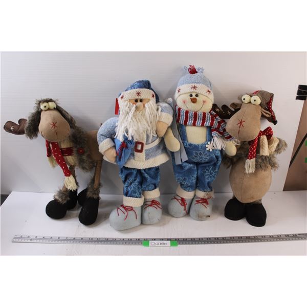 (4) Christmas Stuffed Animals Decor - 19" Tall