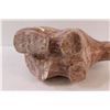 Image 3 : (2) Soapstone Carvings: Polar Bear (Damaged) & Hippopotamus (Some Wear)