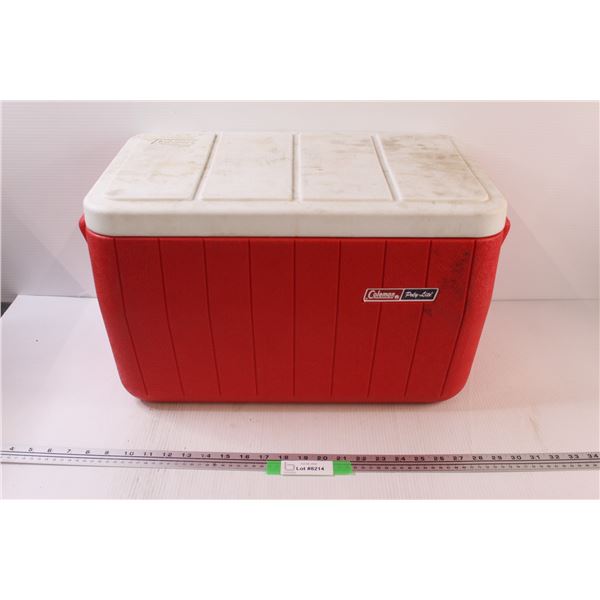 Red Coleman PolyLite Cooler w/Lid - Some Wear