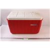 Image 1 : Red Coleman PolyLite Cooler w/Lid - Some Wear