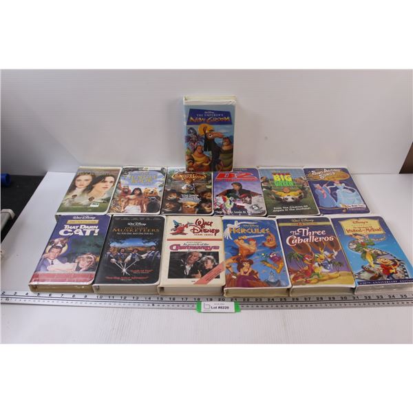 (13) VHS Movies: Disney: Jungle Book, Hercules, The Big Green, The Three Musketeers, Misc.