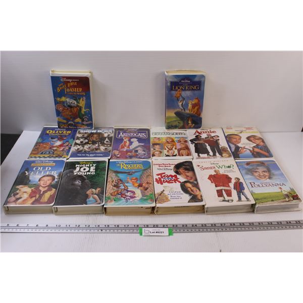 (14) VHS Movies: Disney: Brave Little Toaster, Oliver & Co. , Annie, Lion King, Misc.