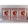 Image 1 : (3) Flexible Plastic Calgary Flames Fans Only Road Signs - 18" x 12"