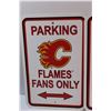 Image 2 : (3) Flexible Plastic Calgary Flames Fans Only Road Signs - 18" x 12"