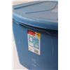 Image 2 : Blue Rubbermaid Tote w/Lid - 18 Gallon