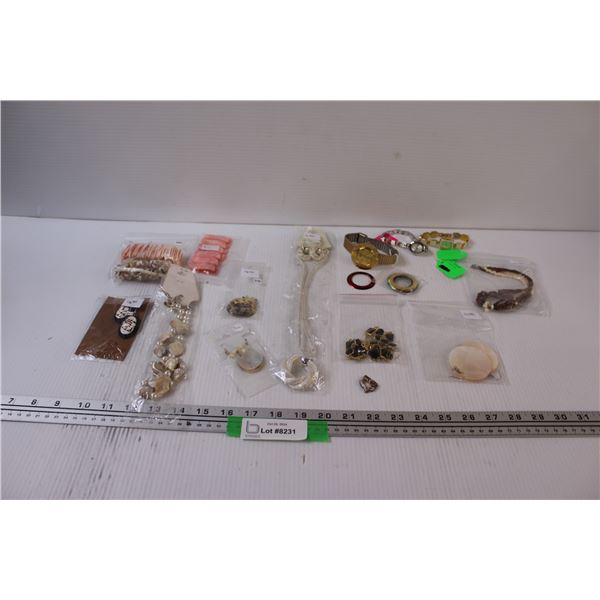 (3) Watches, (4) Pairs of Earrings, (6) Necklaces, 1 Earring