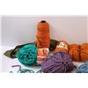 Image 3 : Wooden Towel Rack, (11) Balls of Yarn w/ Bag