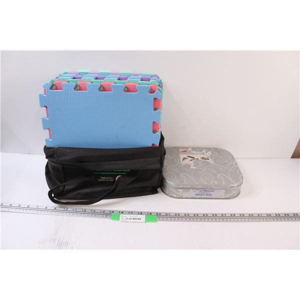 (15) Foam Tiles & Chocolate Tin