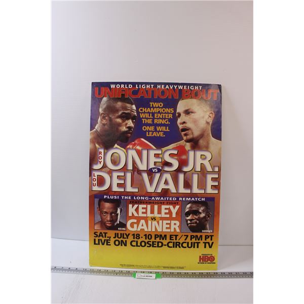 Roy Jones Jr. Vs. Lou Del Valle - World Lightweight Unification Bout Original Boxing Poster - 18" x 