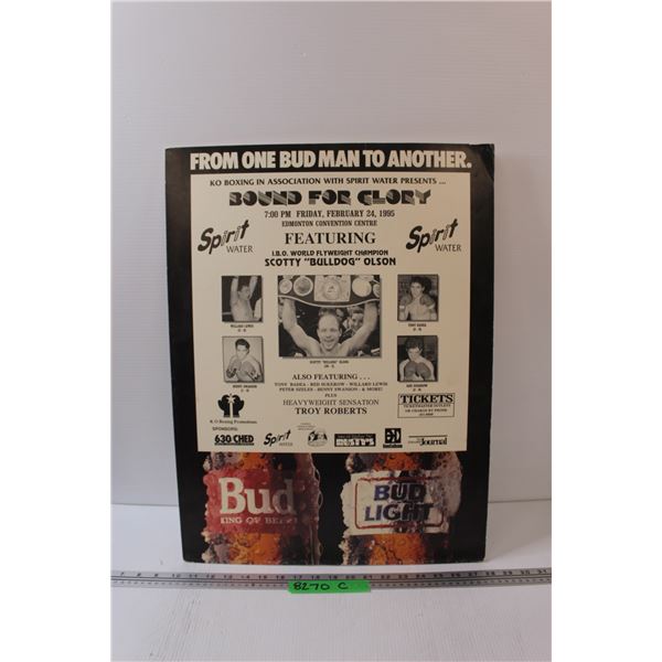 Scotty "Bulldog" Olson IBO World Flyweight Champion In Original Bound For Glory Boxing Poster - 18" 