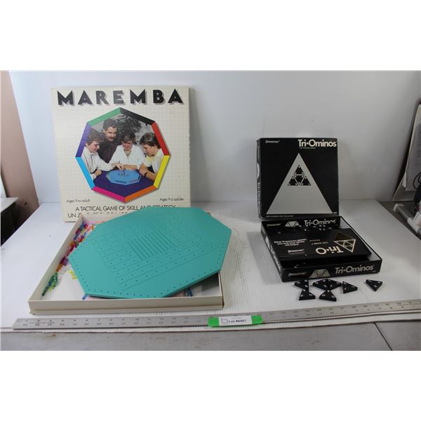 Maremba Board Game, TriOminos Board Game - Both As Is