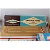 Image 4 : Checkers Pieces, Cribbage Board, Password Board Game, All In The Family, (3) Game Boards - All As Is