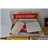 Image 5 : Checkers Pieces, Cribbage Board, Password Board Game, All In The Family, (3) Game Boards - All As Is