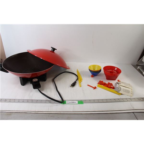 Portable Cooking Pan - Tested Powers On, Chop Suey Game - As Is