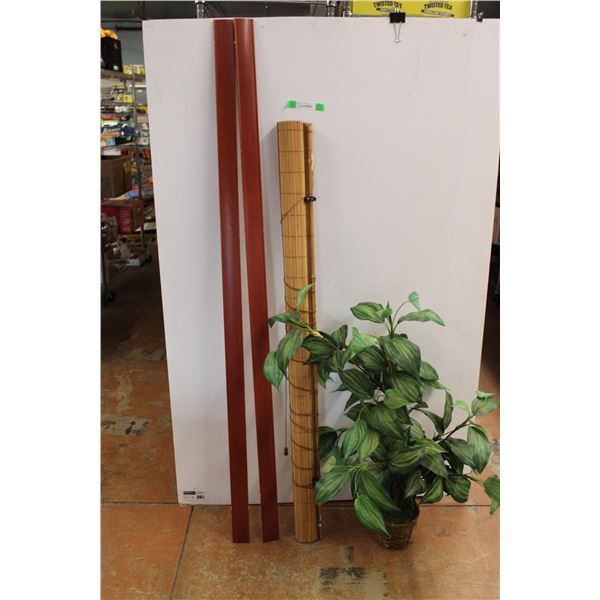 * Wooden Blinds and Artificial Plant