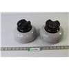 Image 1 : (2) Lorenzetti 1994 Brazil Porcelain Insulators 7.5" Diameter - As is