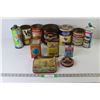 Image 1 : (12) Empty Tins (Folgers, V8, Kiwi etc.)