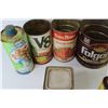 Image 2 : (12) Empty Tins (Folgers, V8, Kiwi etc.)