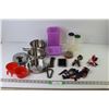 Image 1 : (1) Three-In-One Camping Cook Pot with Tote, Tupperware Plunge Kit, Plastic Salt And Pepper Shakers,