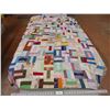 Image 1 : 85"x64" Homemade Quilt-slight damage in pics-needs cleaning