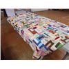 Image 3 : 85"x64" Homemade Quilt-slight damage in pics-needs cleaning