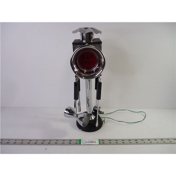 Vintage "Bar Open" Light Railroad Lantern with Barware-Made in Japan-may need bulb/battery
