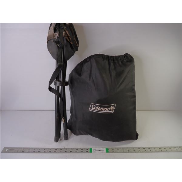 Coleman Inflatable Mattress (serial # says Queen Size) and Small Camp Chair