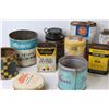 Image 2 : Assorted Metal Tins and Cans with (3) Glass Bottles