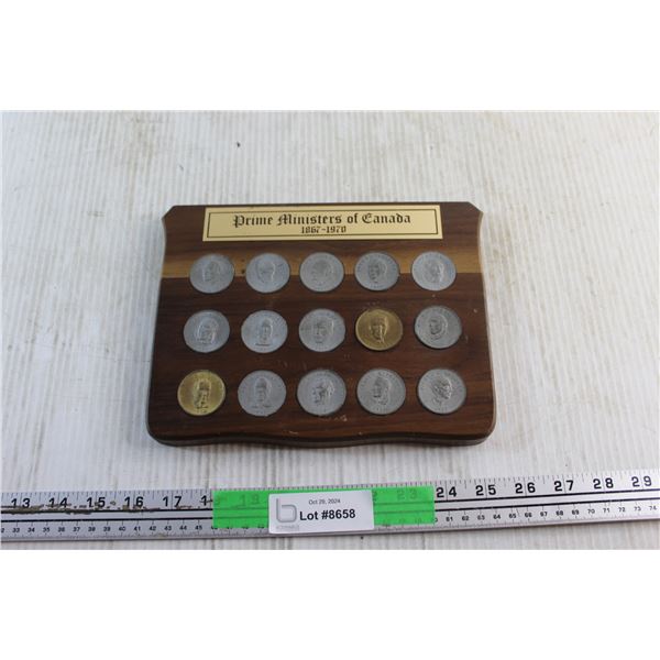 1867 - 1970 Prime Ministers of Canada Collectible Coin Display Board