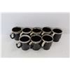 Image 2 : (8) Black Japan Coffee Cups w/ Foam Looking Top Outline