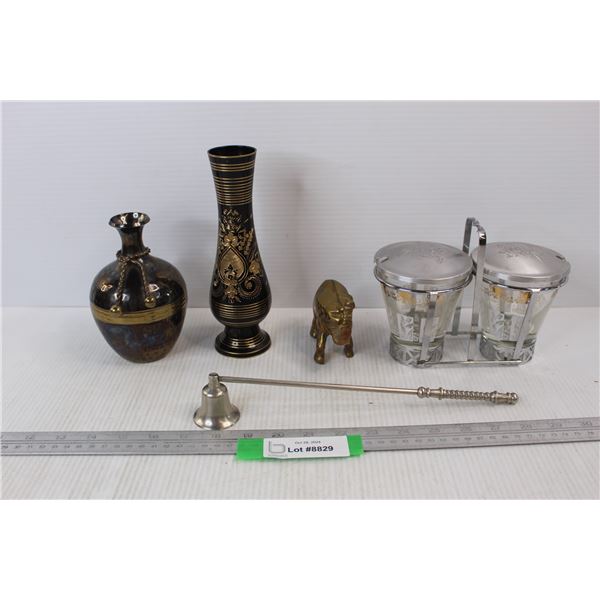 Archana Handicrafts Vase, Brass Elephant Decoration, Small Made In India Vase, Misc.