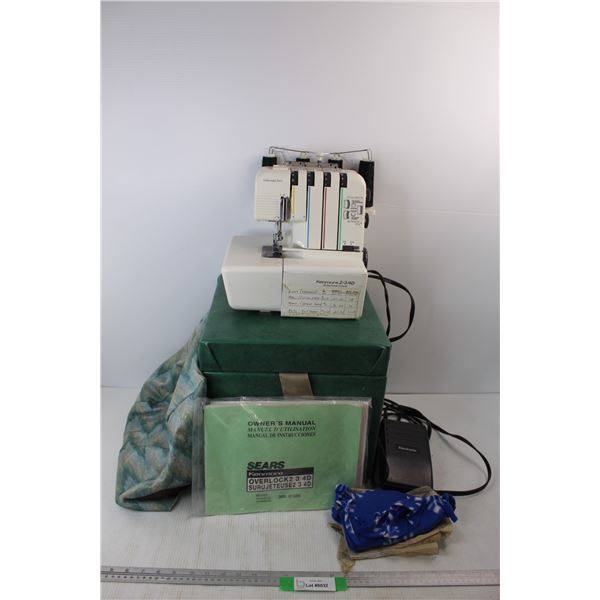 Sears Kenmore 2/3 4D Electronic Control Sewing Machine/ Serger w/ Case and Cover, Misc.- Powers On
