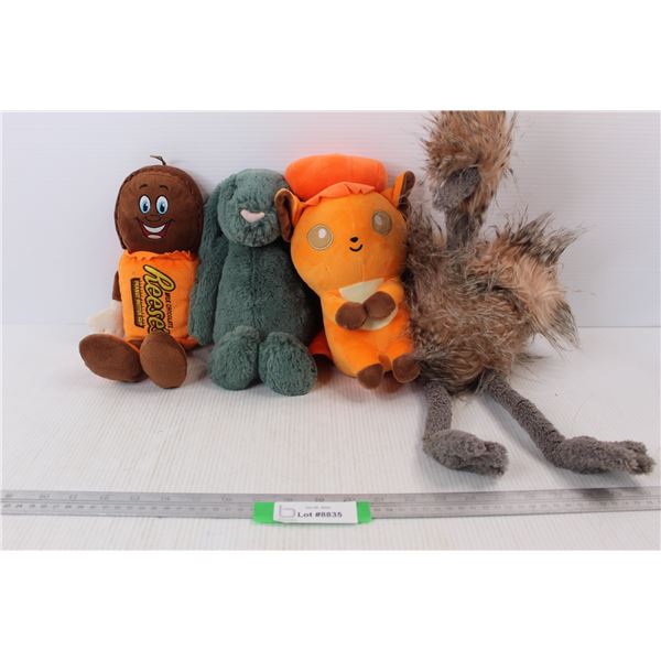 (4) Various Stuffies Pokemon, Reeses Peanut Butter Cup, Misc.