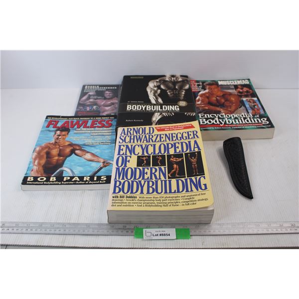 (5) Bodybuilding Books/ DVDs, Leather Knife Sleave