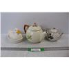 Image 1 : (2) Teapots, Gibson Stafford's Hire, Teleflora Gift Rose Teapot, Unmarked Goose On Nest Ornament